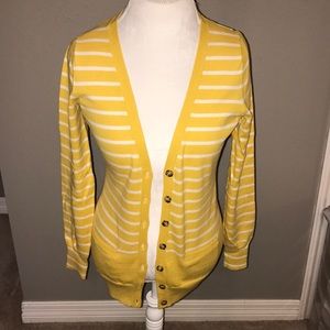 Banana Republic Striped Cardigan with Front Pockets